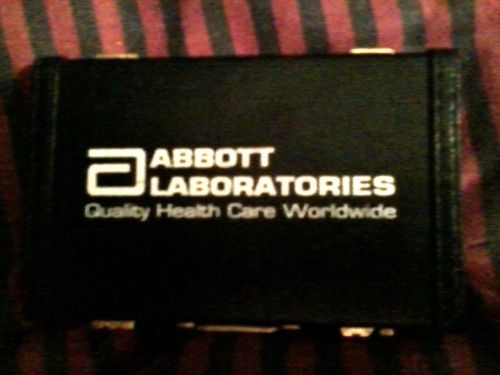 COOL ABBOTT LABORATORIES Leather Like Business Card Holder: Briefcase (c. 1997)