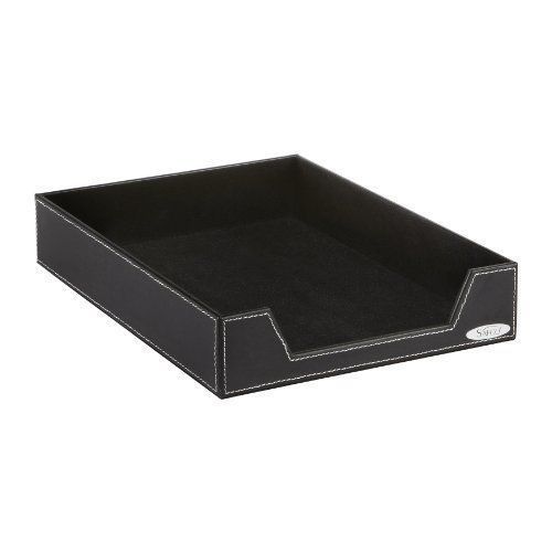 Safco Leather-look Single Letter Tray - Desktop - 2.5&#034; Height X 9.3&#034; (9391bl)