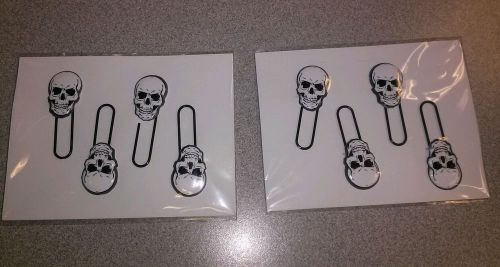 Michaels Skull Shaped Paper Clips paperclips-  Set of 8, New in package