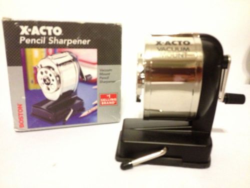 NEW X-ACTO Manual Sharpener, Vacuum Base, Black/Chrome