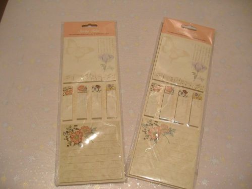 sticky notes &amp; sticky tabs new in package, flowers butterflies music notes