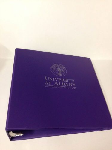 Xlarge 3&#034; 3-ring purple state university of new york albany binder euc pockets for sale
