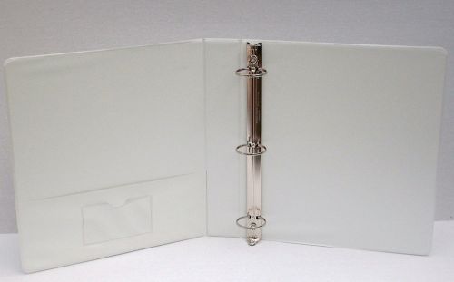 White binders 3 ring 1 1/2&#034; o-ring cover insert bus. card holder new 20 per case for sale
