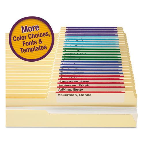 Viewables Color Labeling System, Top Tab Folder, 3 1/2 x 1 1/4, White, 160/Kit
