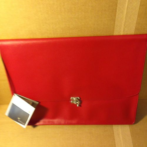 HERITAGE INNER OFFICE ENVELOPE / NEW / LINED INTERIOR / LEATHER LIKE / RED
