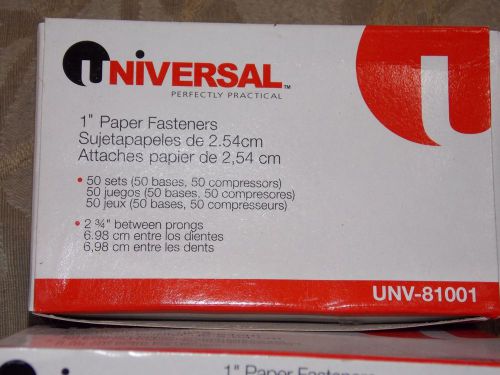 3 Boxs Universal 81001 Complete Two-Piece Paper File Fasteners 1&#034;Capacity 50box