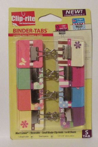 Clip-Rite Binder Tabs Organize Paper for Home/Office 8 Clip Pack #00052 STab New