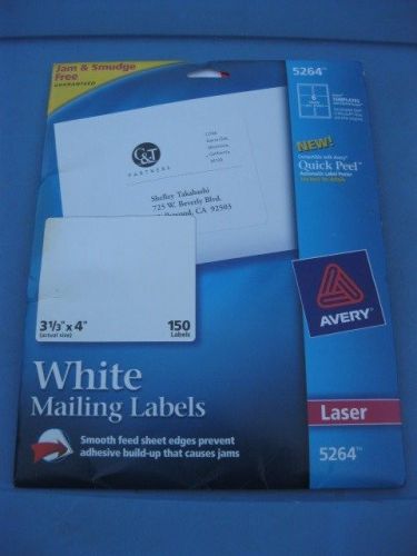 Avery 5264 White Laser Shipping Labels, 3-1/3&#034; x 4&#034;, 114 LABELS IN THE Box