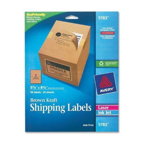 Avery Shipping Label - 5.50&#034; Width X 8.50&#034; Length - 50 / Pack - (ave5783)