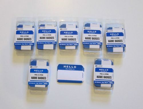 750 BLUE &#034;HELLO MY NAME IS&#034; NAME TAGS LABELS BADGES STICKERS PEEL STICK ADHESIVE