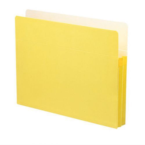 Smead File Pocket, Straight-Cut Tab, 1-3/4&#034; Expansion, Letter Size, Yellow, 25 p