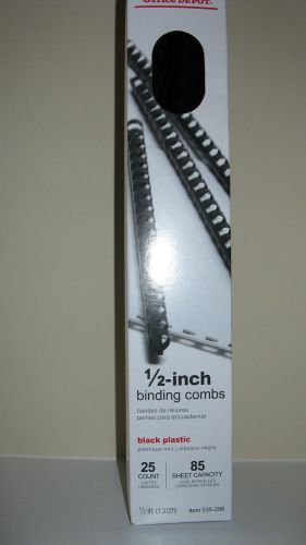 Binding Combs 1/2 inch Plastic Black Count 25 85 Sheet Capacity