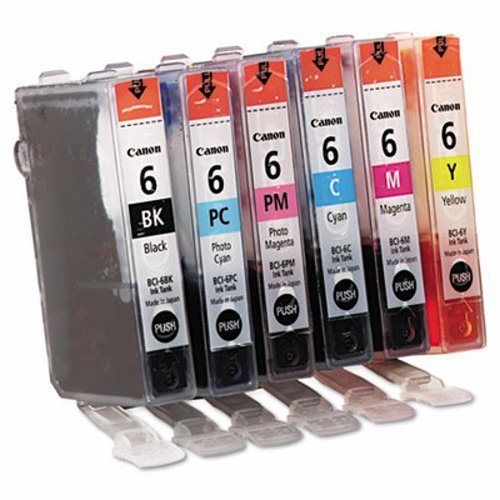 Canon 4705A018 (BCI-6) Ink, 370 Page-Yield, 6/Pack, Assorted (CNM4705A018)