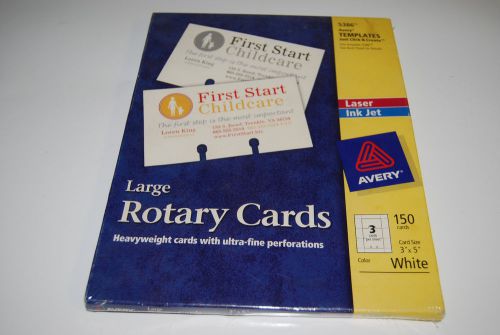Avery 5386 Laser &amp; Inkjet Large Rotary Cards 3&#039;&#039;x5&#039;&#039; Rolodex NEW BOX 150 qty.