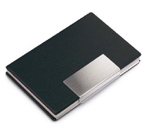 Reflects VALONGO Business Card Holder Box PU Leather Aluminium NEW in GIFT BOX