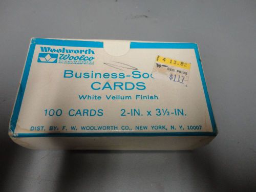 VINTAGE BOX OF WOOLWORTH BUSINESS CARDS BLANK