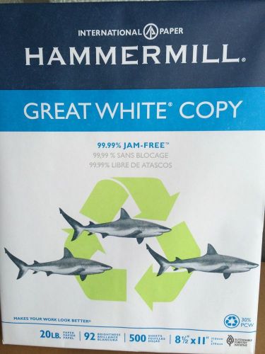 HammerMill® Great White Copy Paper, 8 1/2&#034; x 11&#034;, 20lb, 92 brightness, 500 sheet