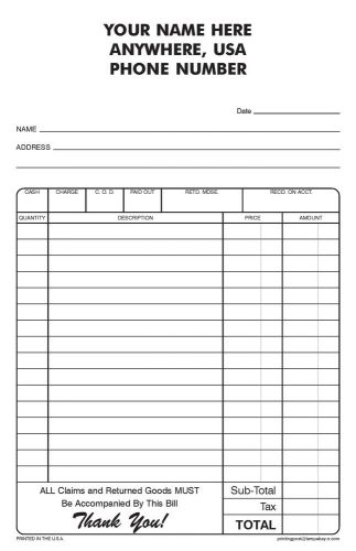 500 2-part carbonless ncr forms - sales receipts - invoices for sale