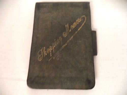 GORGEOUS VINTAGE ESTATE LEATHER-LIKE  PAPER&#034;SHOPPING MEMOS&#034; PAD!!!