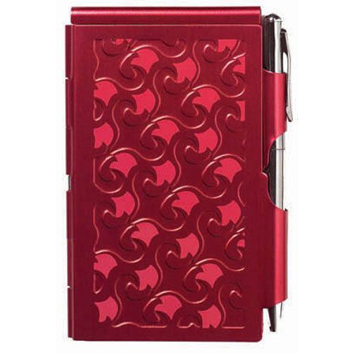 Flip-open flip notes pocket notepad and pen in ruby for sale