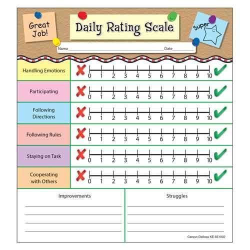 Carson Dellosa Daily Rating Scale Notepad