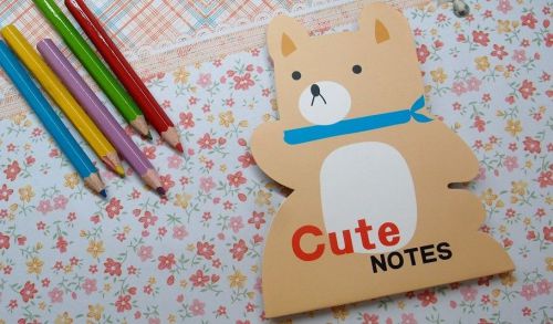 1X Brown Bear Paper Memo Notes Scratch Pad Doodle Message Pocket Book Stationery
