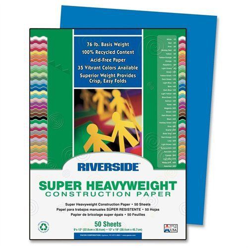 Riverside Groundwood Construction Paper - 12&#034; X 9&#034; - Blue (103600)