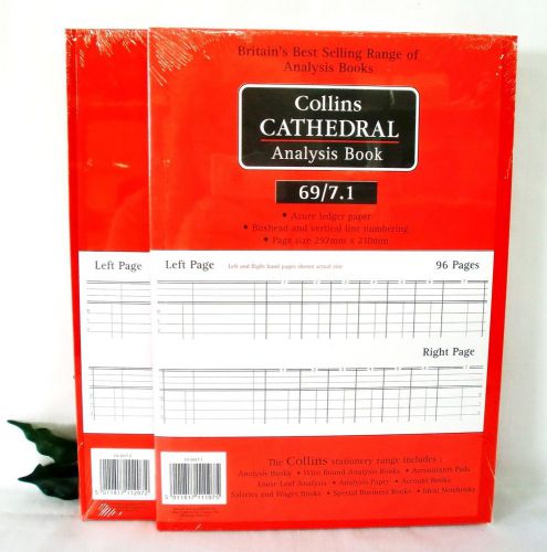 COLLINS Cathedral Analysis Book 69 series Collins 69/7.1 69/7.2 Accounts Book x1