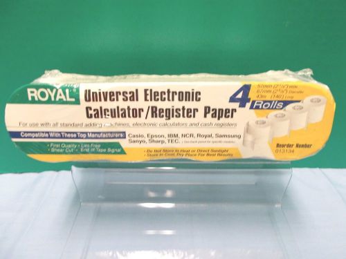 Royal Universal Electronic Calculator/Register Paper - 4 Rolls  #013134- NEW!