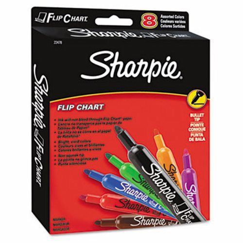 Sharpie flip chart markers, bullet tip, eight colors, 8/set (san22478) for sale