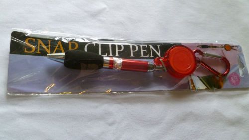 New Snap Clip Pen - 2 ft Retractable Cord
