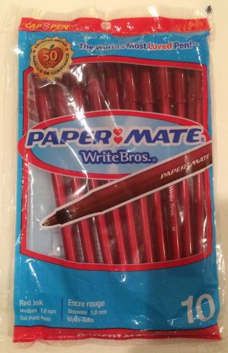 Paper Mate Red Ink Ball Point Pens 1.0mm 10pack