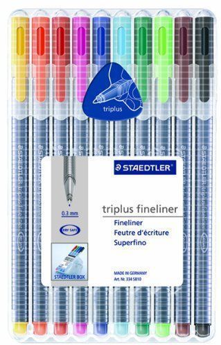 Triplus Fineliner Pens Color Pack Superfine Metal Dry Safe 334sb10