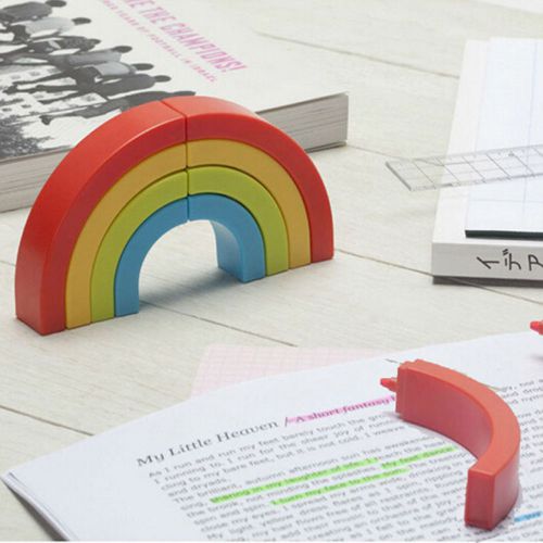 Creative rainbow fluorescent highlighter nite writer pen color marker stationery for sale
