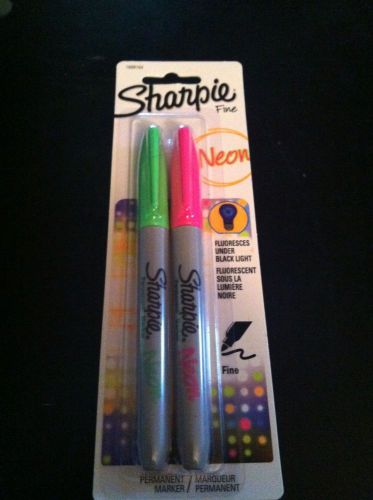 Sharpie neon markers ~ green &amp; pink ~ 2 pack school ir office supply for sale