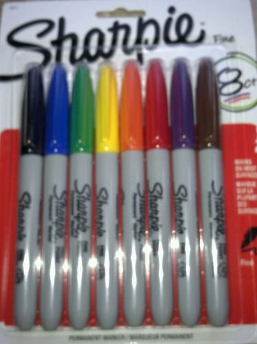New Sharpie Permanent Colored Marker Fine Tip 8 Pack. Back To School. ART