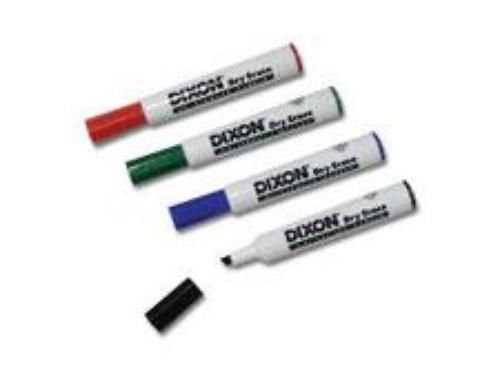 Dixon Ticonderoga Dry Erase Marker Wedge Tip 4 Pack Assorted