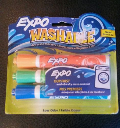 Expo Washable Dry Erase Markers 3 Colored Markers blue green orange