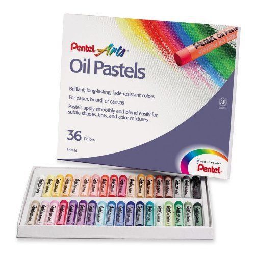 Pentel Round Stick Oil Pastel - Assorted Ink - 36 / Set (PHN36)