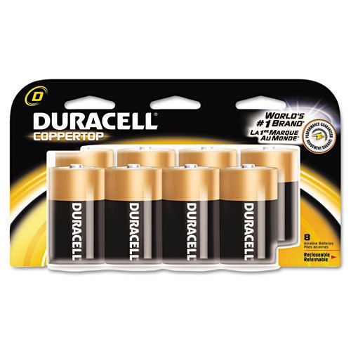 Duracell Coppertop Alkaline Batteries, D, 8/Pack, PK - DURMN13RT8Z