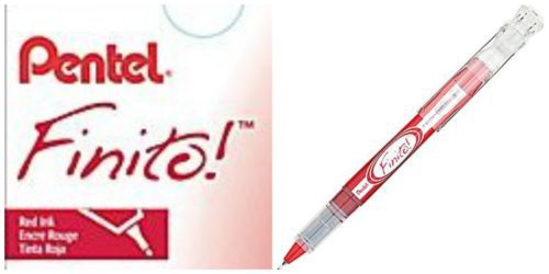 PENTEL Finito Porous Point Pens, Extra-Fine, Red - 1 Each