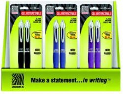 Zebra gr8 gel retractable gel pen 0.7mm assorted 2-packs 36 count for sale