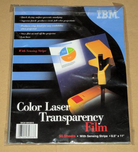 IBM Color Laser Transparency Film with Sensing Stripe 8.5&#034; x 11&#034; Sku # 90H3816