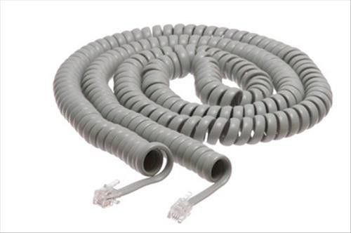 3 Pack 25 Foot Grey Telephone Handset Curly Cord Compatible w/ All Phones USA