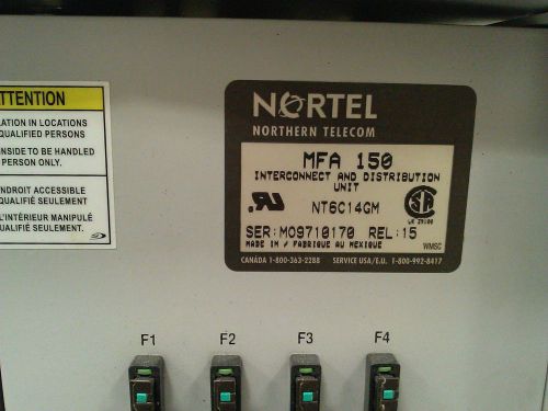 NORTEL MFA150 INTERCONNECT &amp; DISTRIBUTION UNIT with 12 breakers NT6C14GM