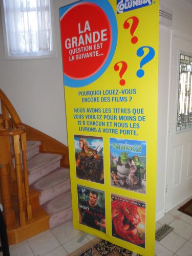 Cdg quickstand portable banner trade show sign stand fabric display 35&#034;x88&#034; case for sale