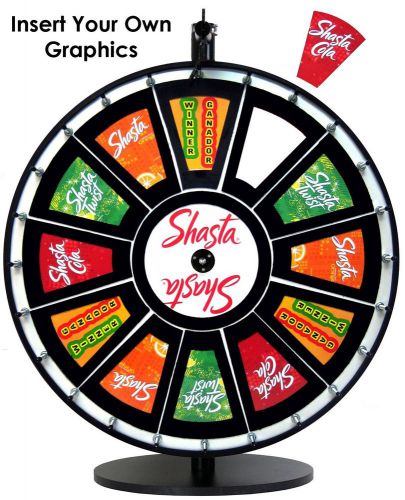 24in portable trade show promotion insert your own custom graphic  prize wheel for sale