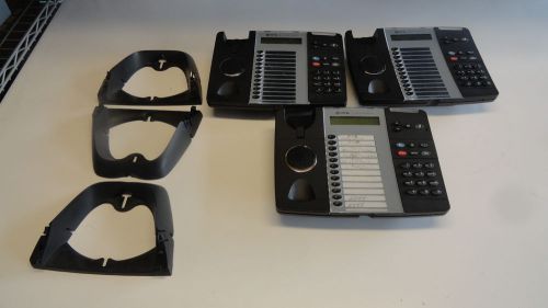 Lot of 3 Mitel 5212 Phone  Black Business Phone Bases and Stands