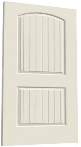 Santa fe 2 panel arch top v-groove primed moulded solid core wood doors prehung for sale