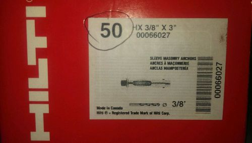 Hilti concrete sleeve anchor 3/8 x 3 box of 50 for sale